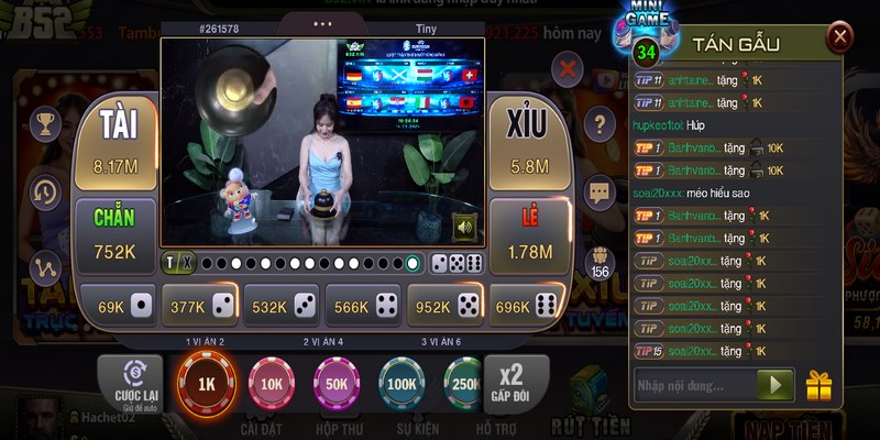 Tài xỉu tại B52 club là một trong những trò chơi đang rất phổ biến