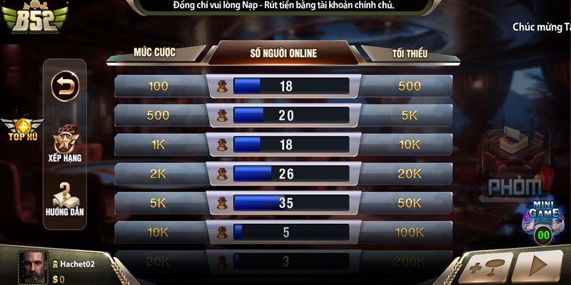 Anh em đã sẵn sàng trải nghiệm game bài phỏm trên B52 club
