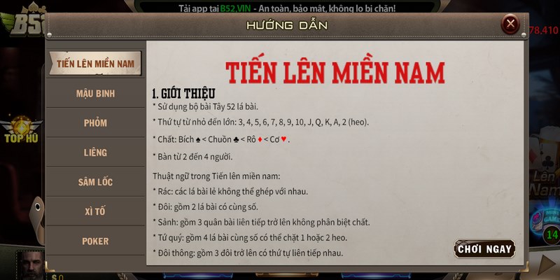 Tham gia chơi tiến lên miền Nam không quá khó